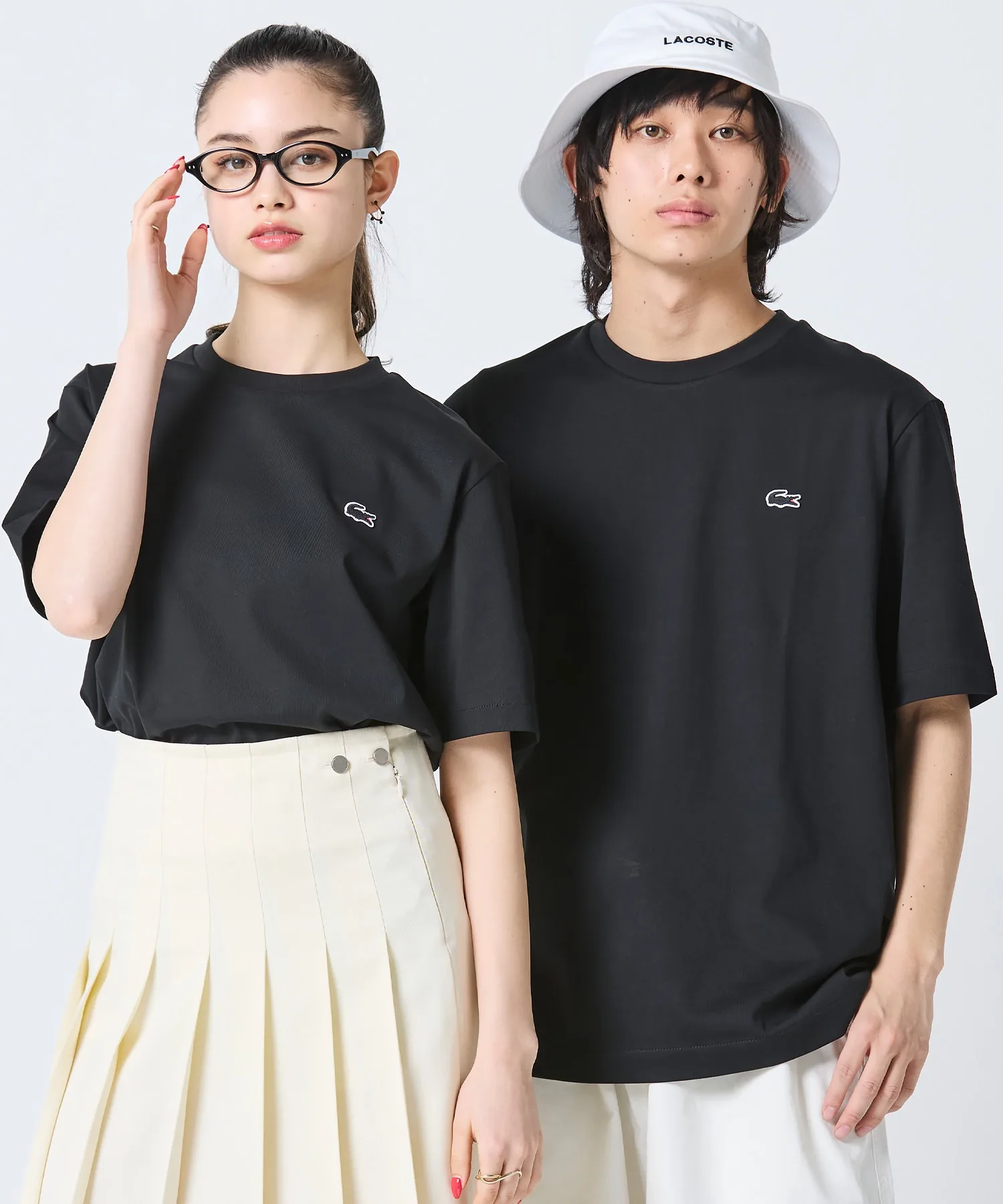 Футболка Lacoste Outline Logo, двухслойная, унисекс, черный