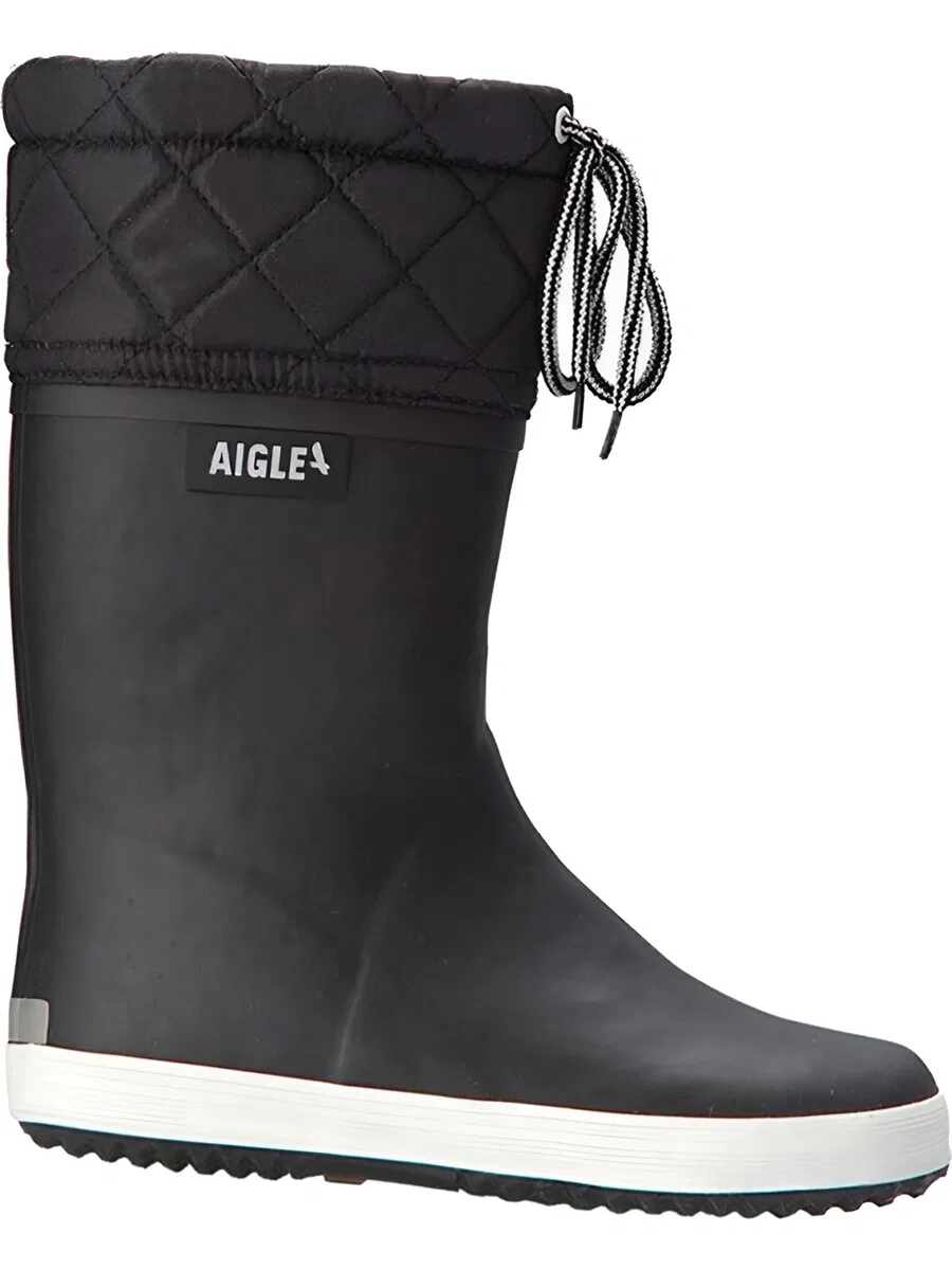 Резиновые сапоги AIGLE 'Gummistiefel Giboulee 2 in schwarz/weiß' черного цвета