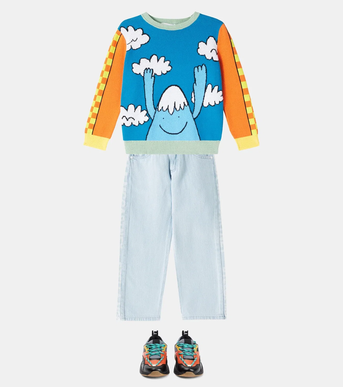 Свитшот хлопковый с принтом Stella Mccartney Kids, мультиколор — фото 2
