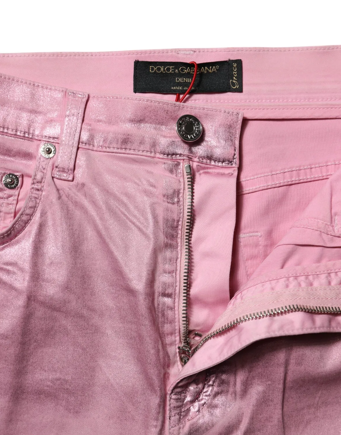 Женские джинсы с высокой посадкой с логотипом GRACE Dolce & Gabbana, Pink — фото 4
