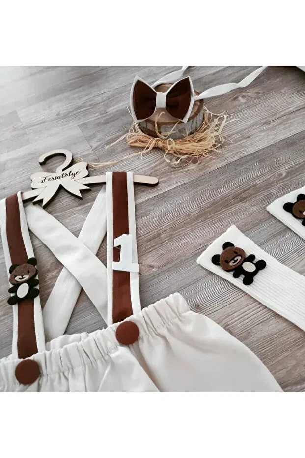 Детский комбинезон для мальчиков с принтом Teddy bear concept Feriatolye, Beige