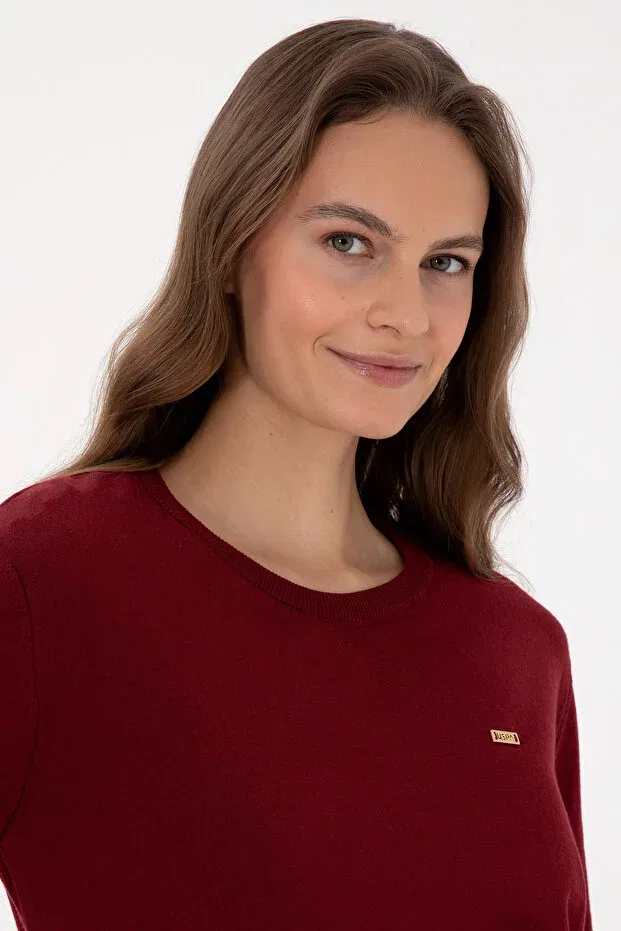 Женский свитер с длинным рукавом U.S. Polo Assn., Burgundy — фото 2