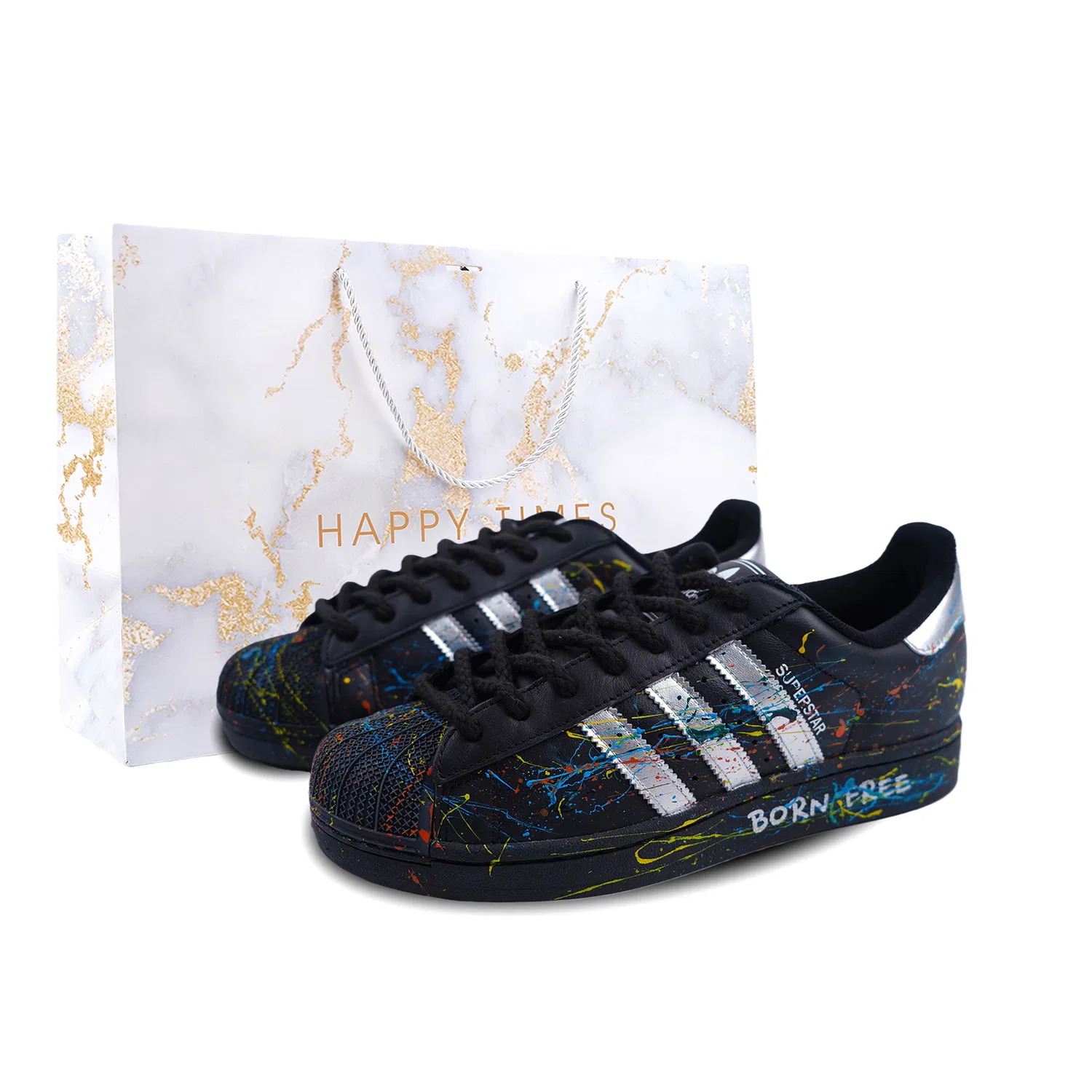 Детские кроссовки для скейтбординга с принтом Adidas Originals, White Marble Shopping Bag