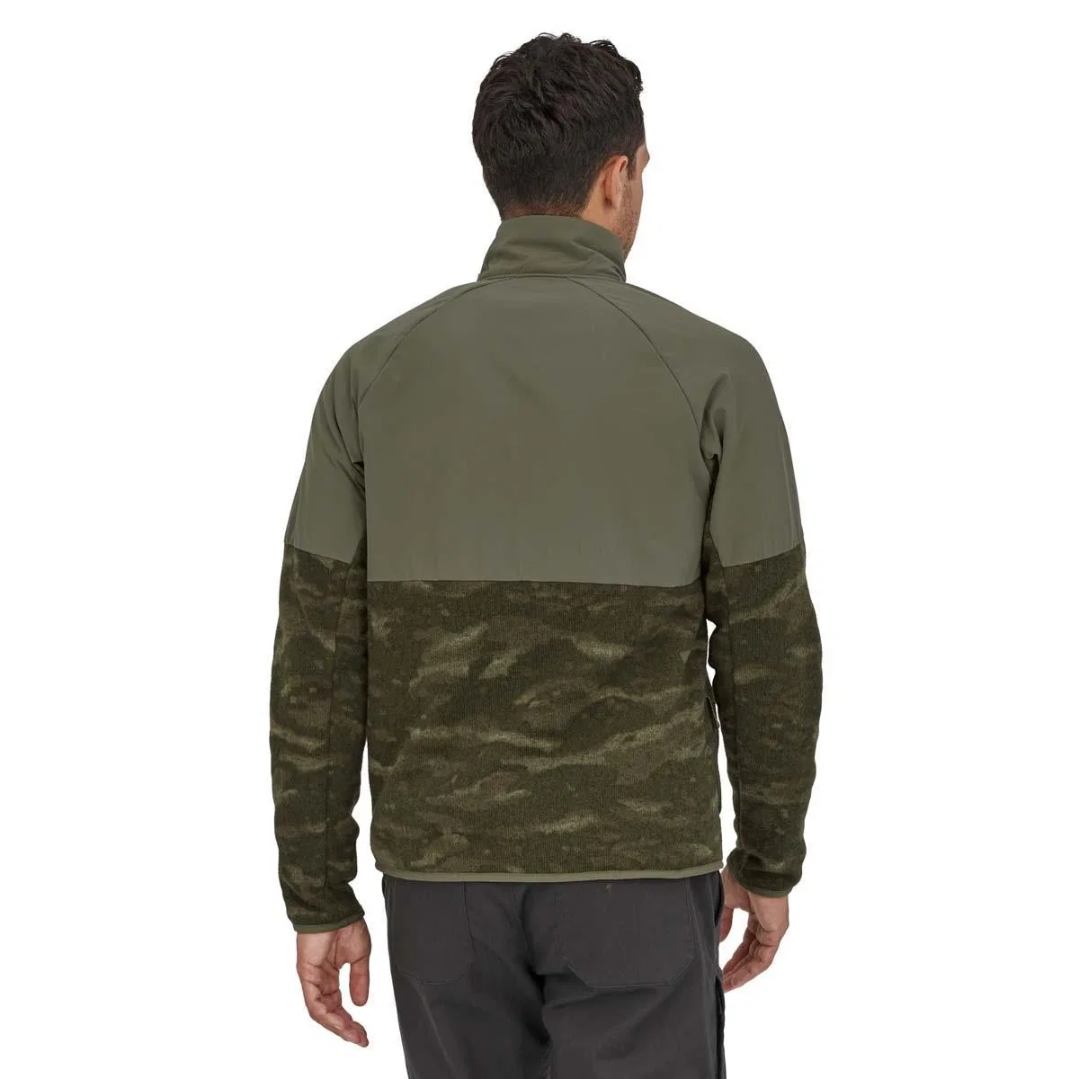 Флисовая куртка с усиленными плечами Patagonia LW Better Sweater Shelled Jacket, Ocean Camo/Basin Green — фото 2