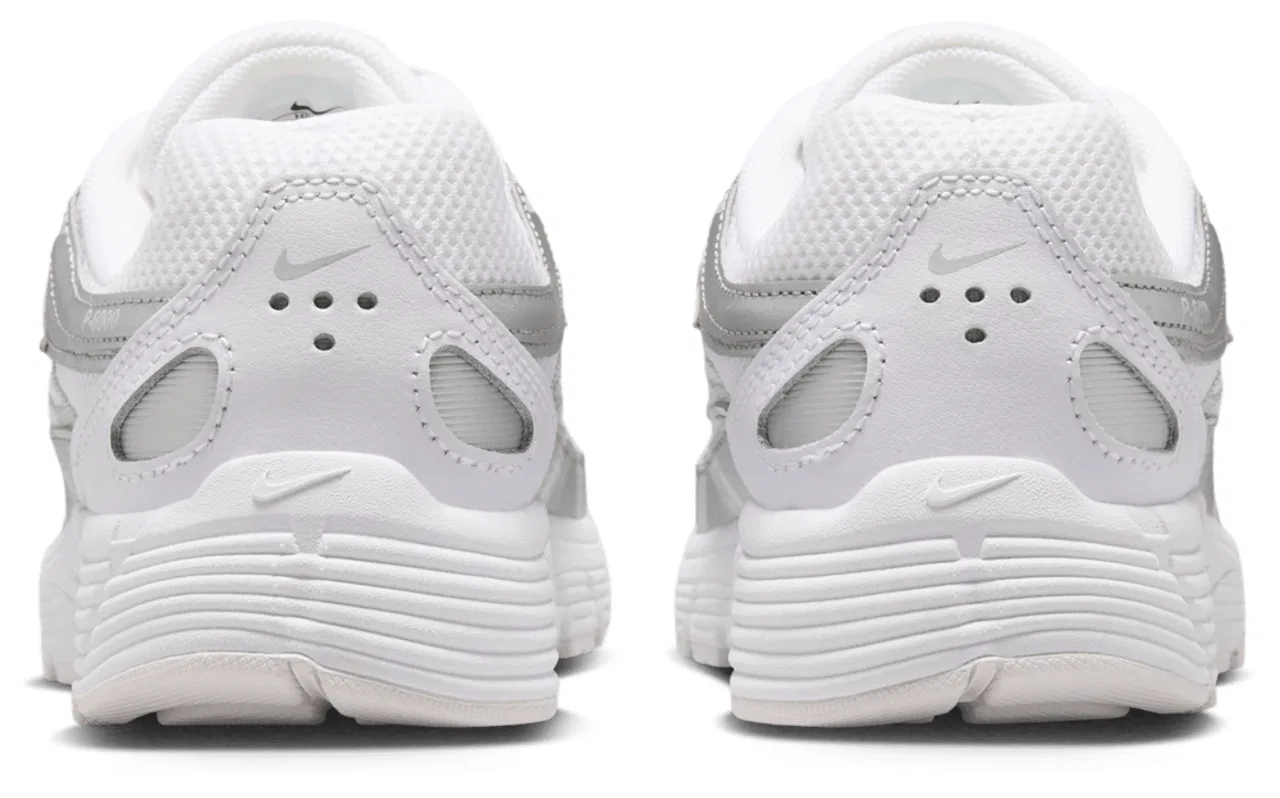 Детские кроссовки для девочек с принтом Nike P-6000 Nike, White/Silver — фото 3