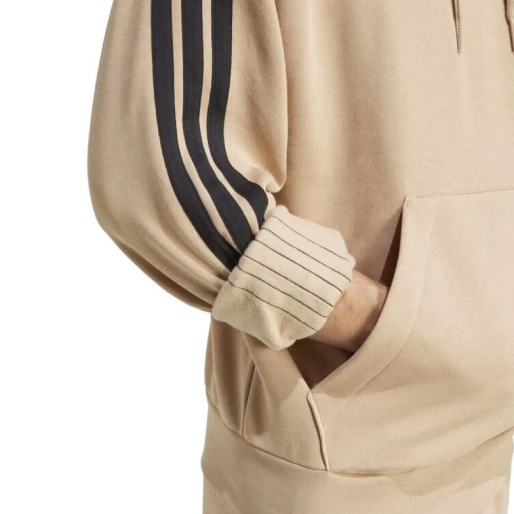 Мужское худи с флисом и 3 полосами adidas Essentials, Braun Beige — фото 4