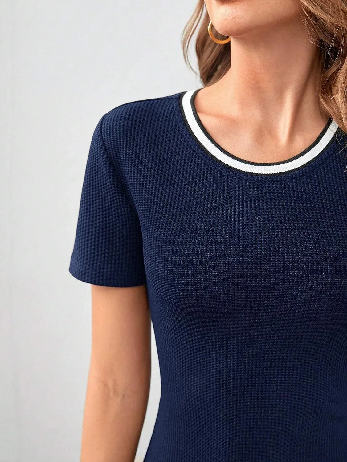Женское повседневное мини-платье с рюшами, Navy Blue — фото 3