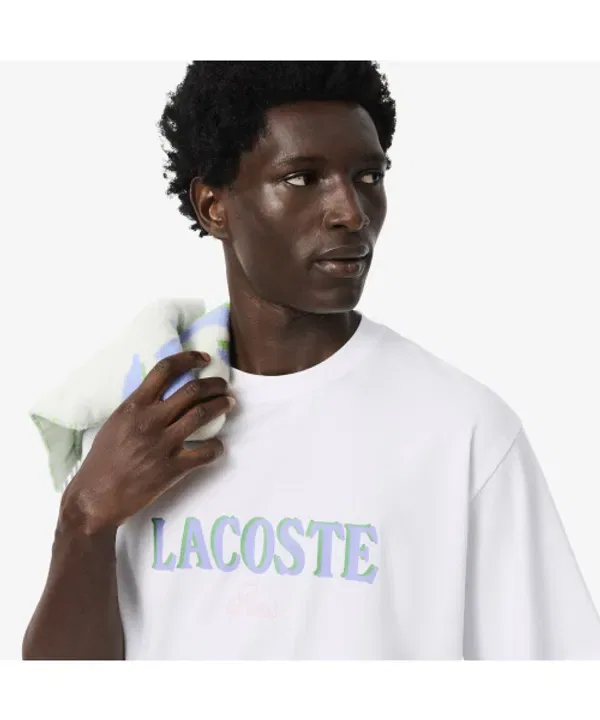 Футболка с принтом Holiday Lettering, свободный крой, Lacoste, не указан — фото 2