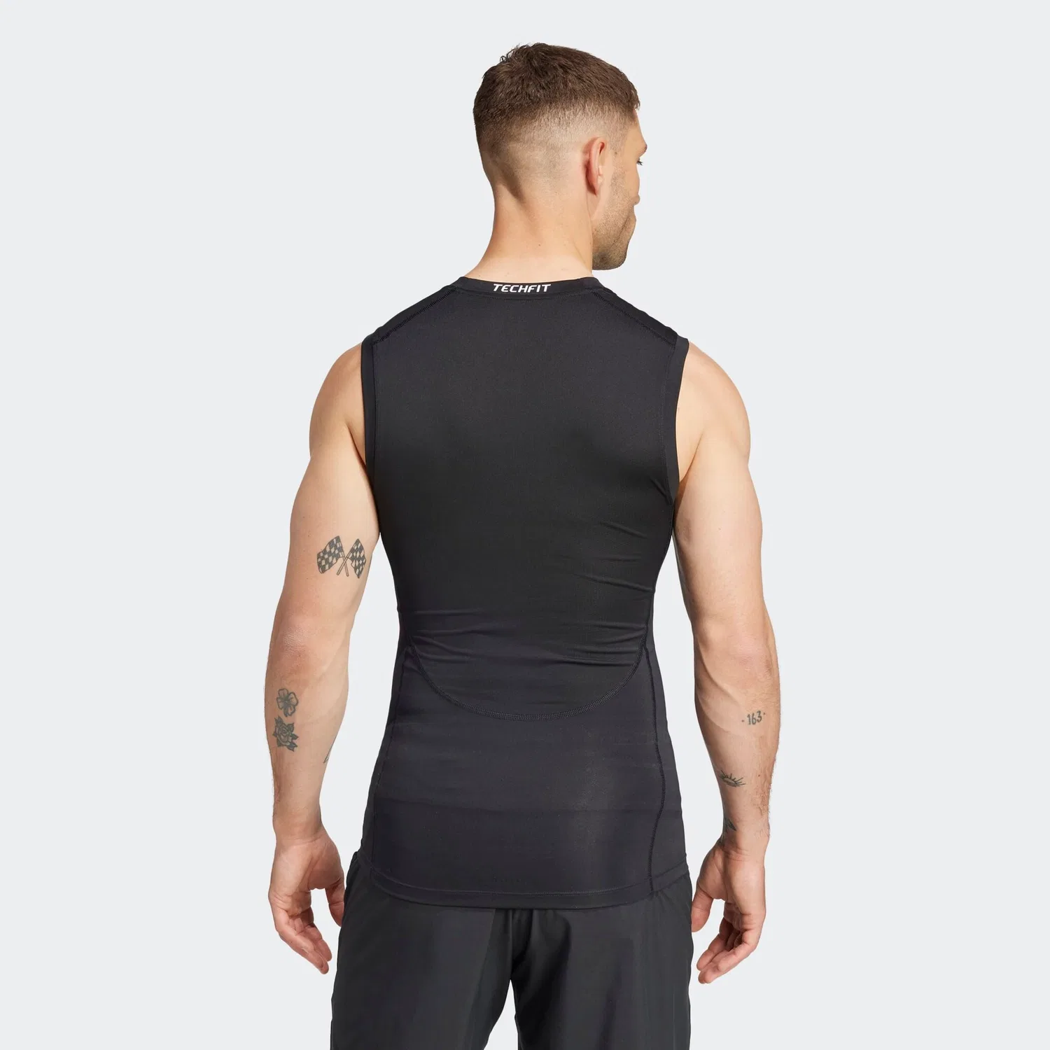 Мужская спортивная топ-майка с круглым вырезом Adidas Performance, Black — фото 3