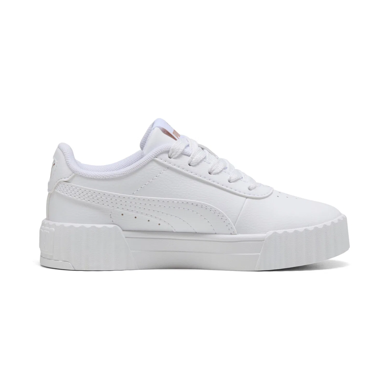 Детские теннисные кроссовки с шнуровкой PUMA, White/Gold — фото 3
