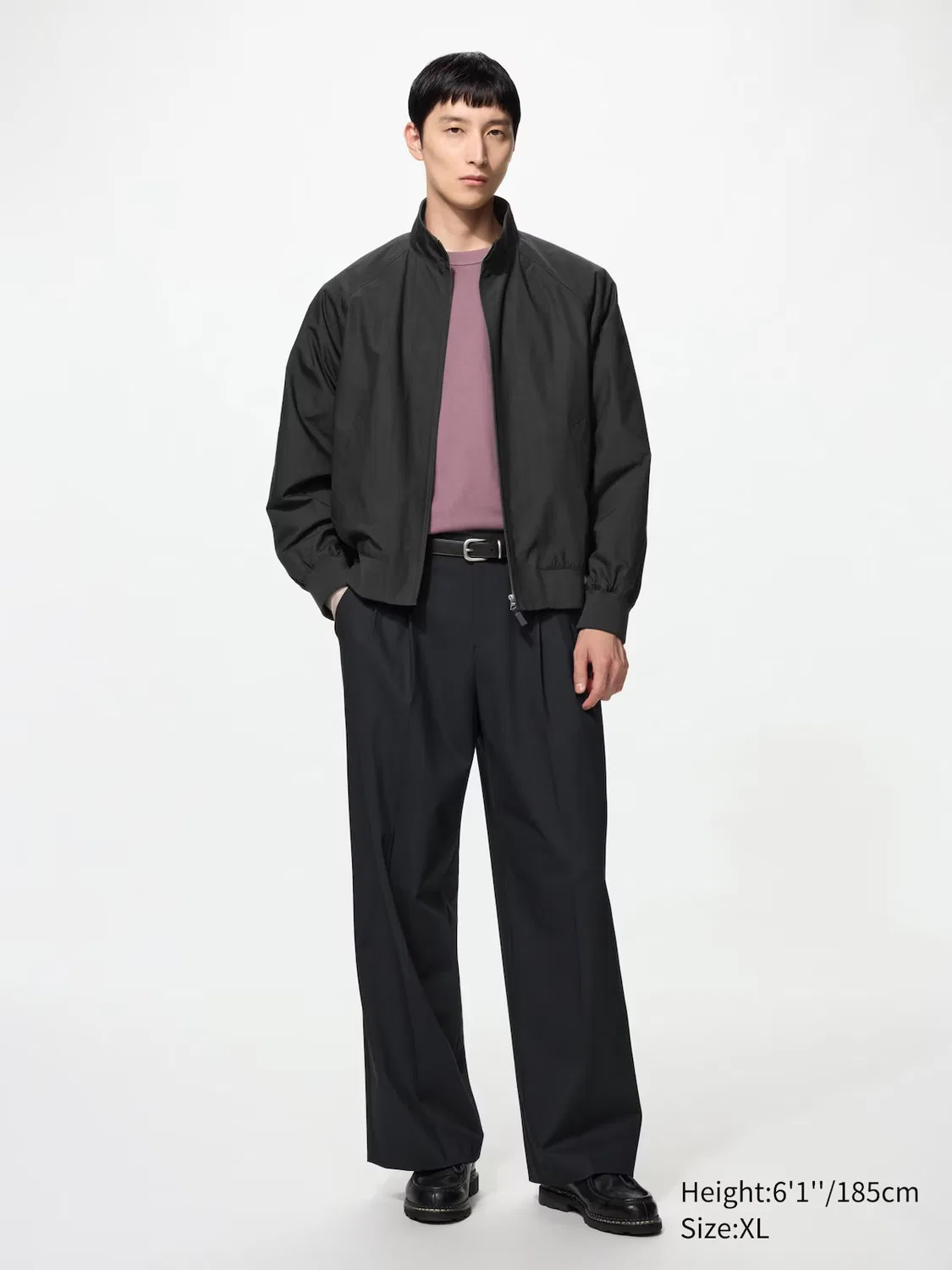 Брюки Uniqlo, широкие прямые, элегантные, черный — фото 3