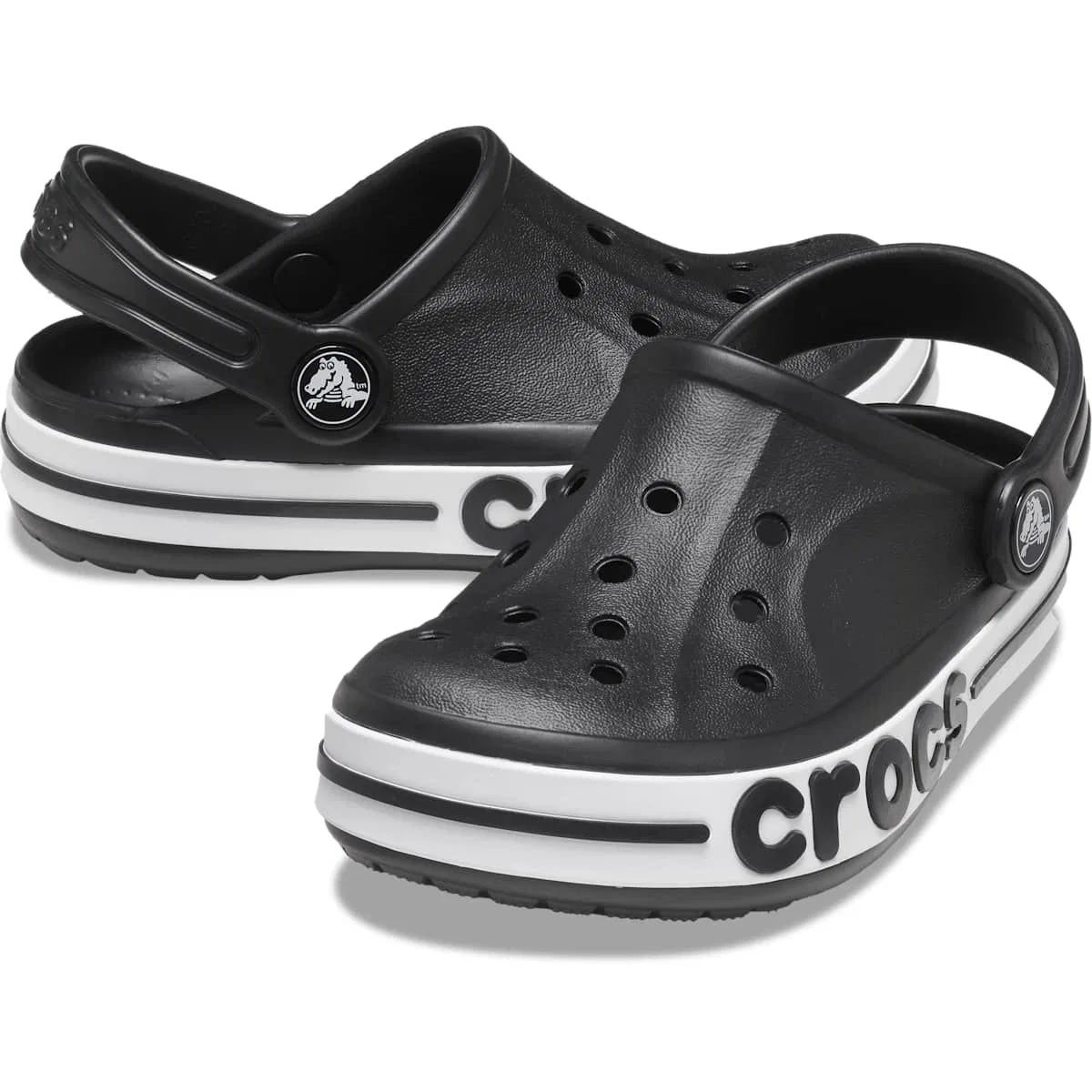 Детские кроссовки для девочек с закрытым носком Bayaband Crocs, Black — фото 2