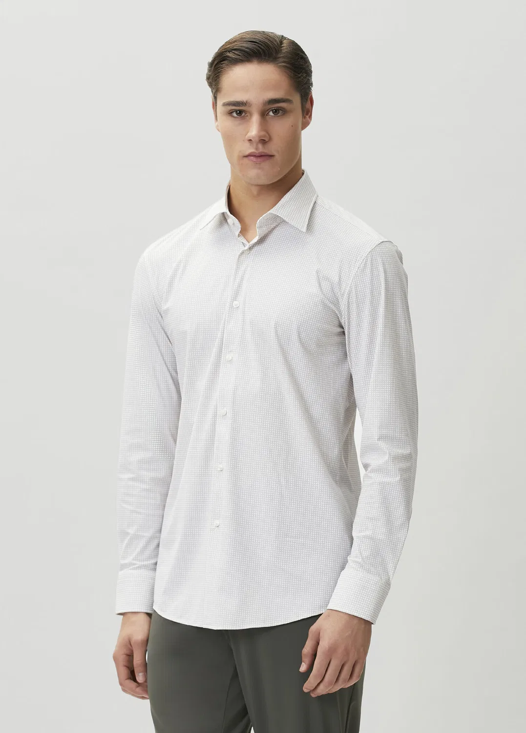 Рубашка Boss Slim Fit Geometrik Desen Stretch Jersey, bej — фото 3