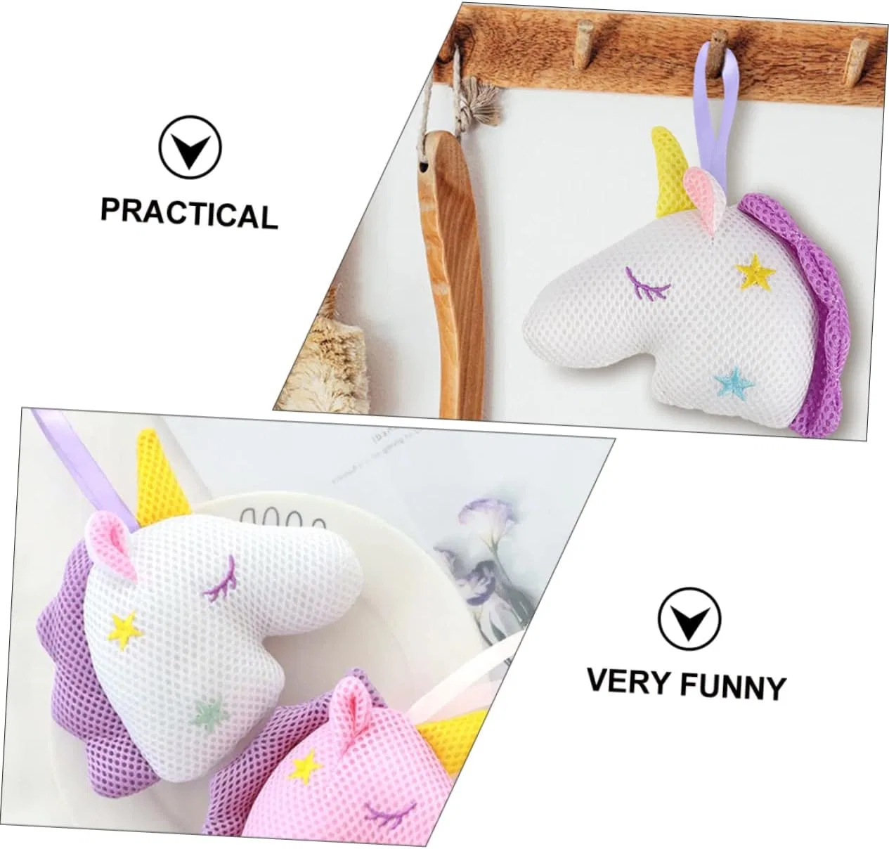 Мочалка для душа Unicorn, 6 шт, Healeved, 16x10x5 см — фото 2