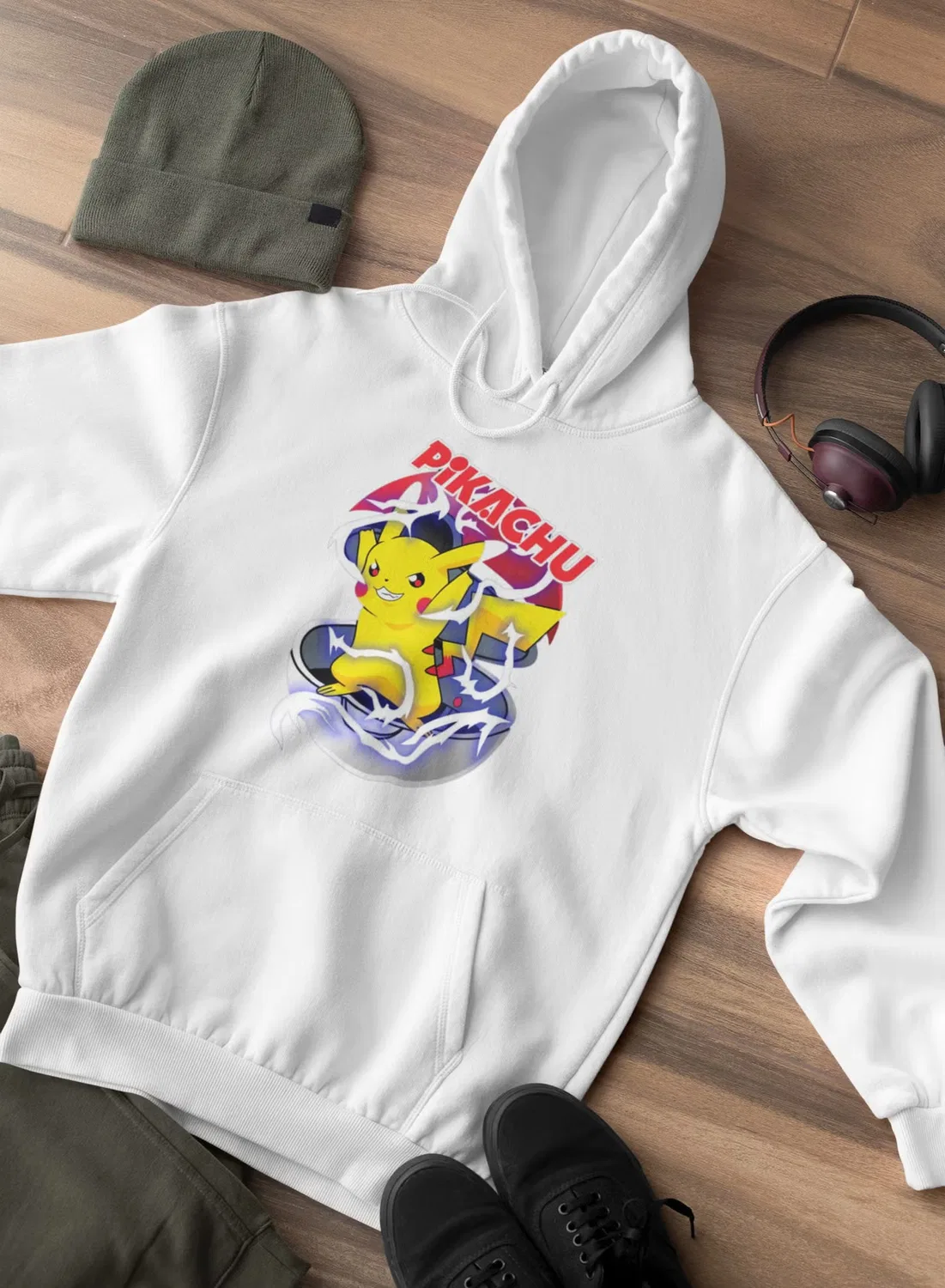 Худи с принтом Pikachu Ball, Zoom, белый
