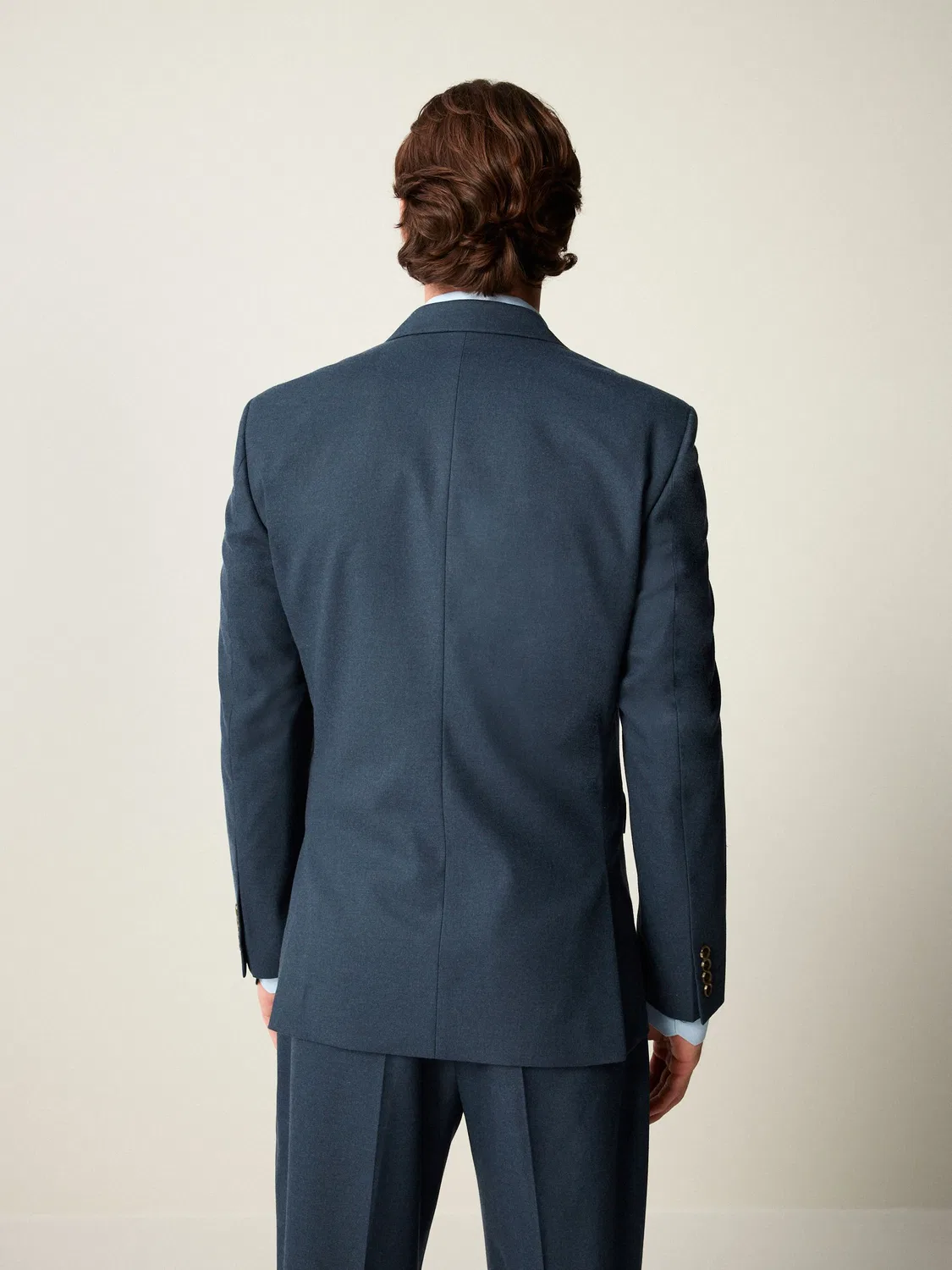 Пиджак Slim Fit из текстурированного фланели Next, синий — фото 3