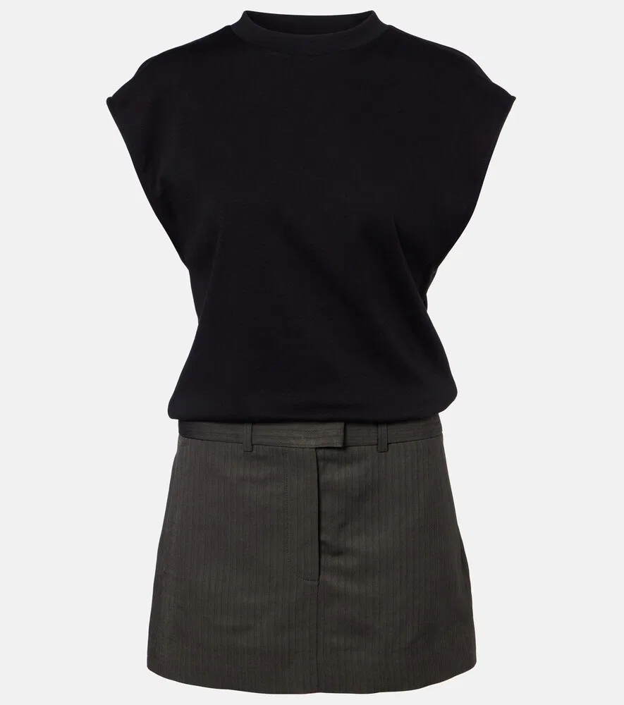 Хлопковое мини-платье Acne Studios, черный