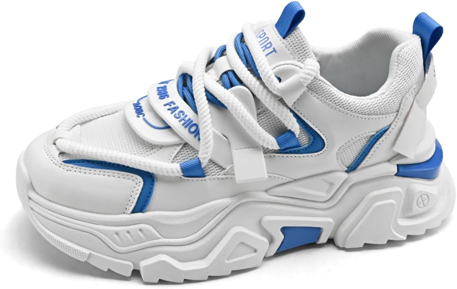 

Кожаные массивные кроссовки на платформе для мужчин: вдохновлены стилем «папа», ориентированы на комфорт, противоскользящие. Отлично подходят для повседневной носки и активного образа жизни Kpdwfms, белый/синий