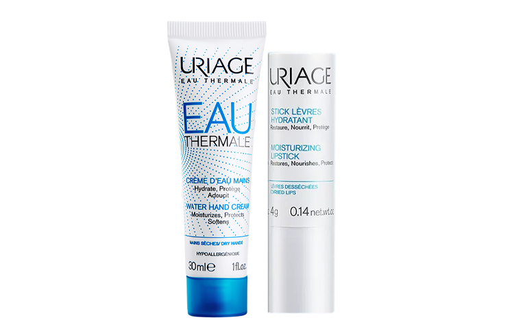 

Смягчающий восстанавливающий бальзам для губ и крем для руков набор для ухода увлажняющий 4г+30мл Uriage