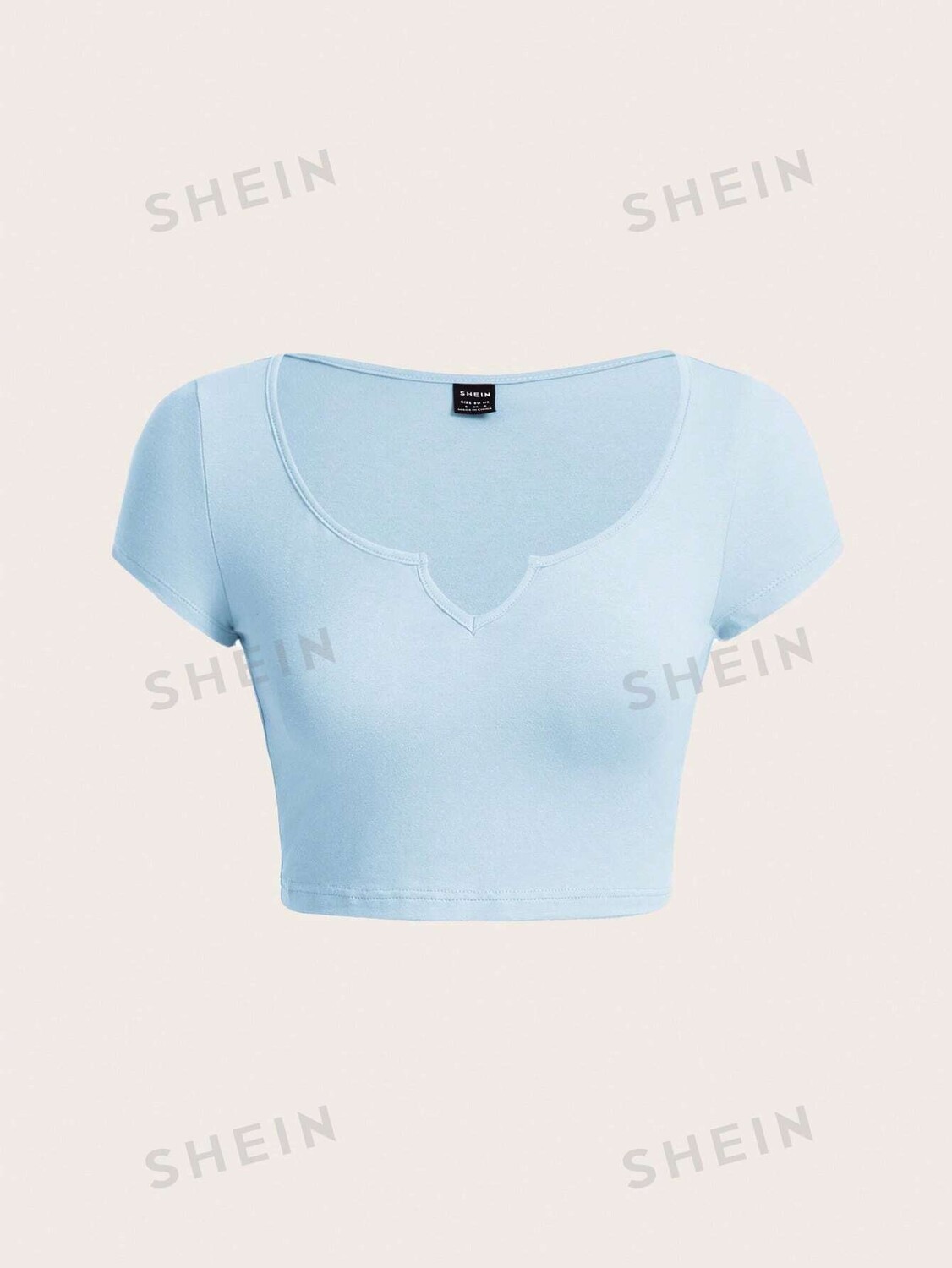 

Футболка женская Shein Basics укороченная, голубой