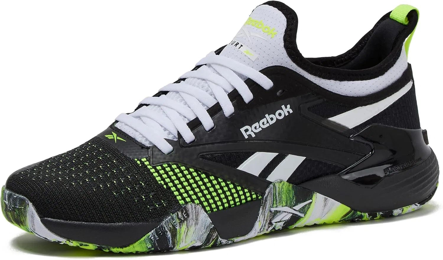 Кроссовки для корта Reebok Nano Court, белый/черный/цифровой лайм