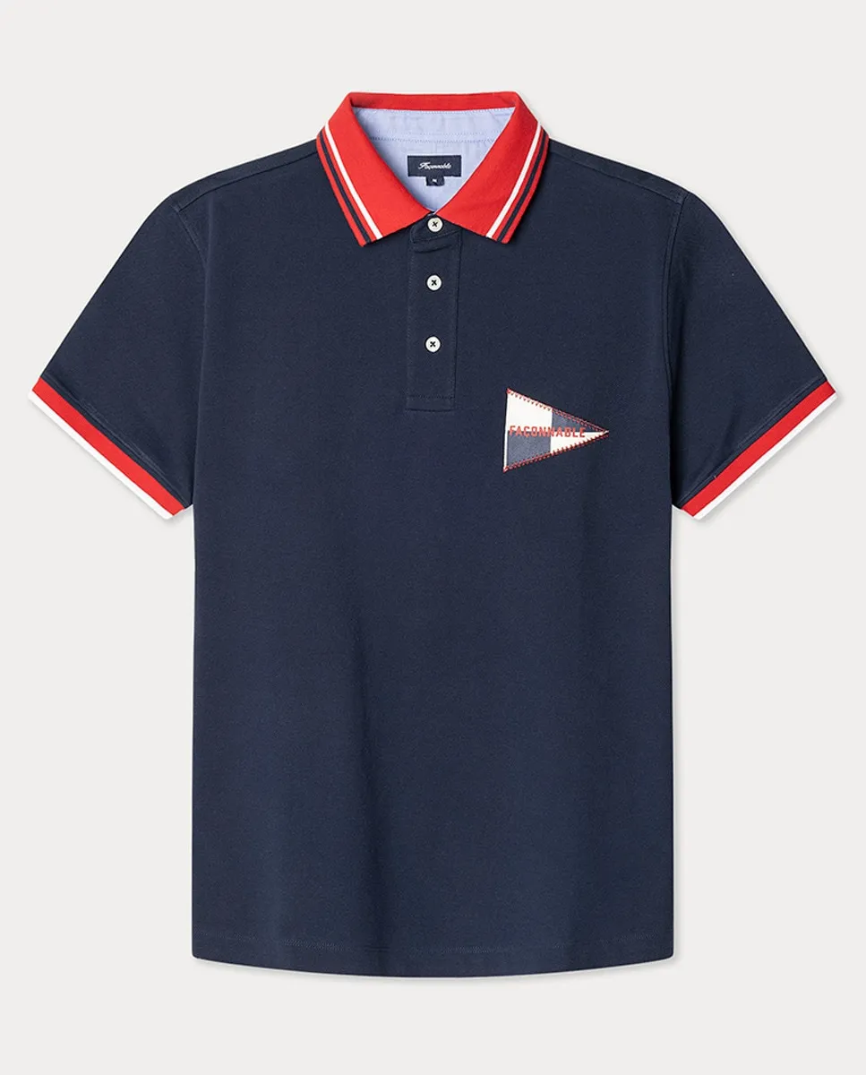 

Мужская футболка с коротким рукавом "Флаг" Façonnable, темно-синий