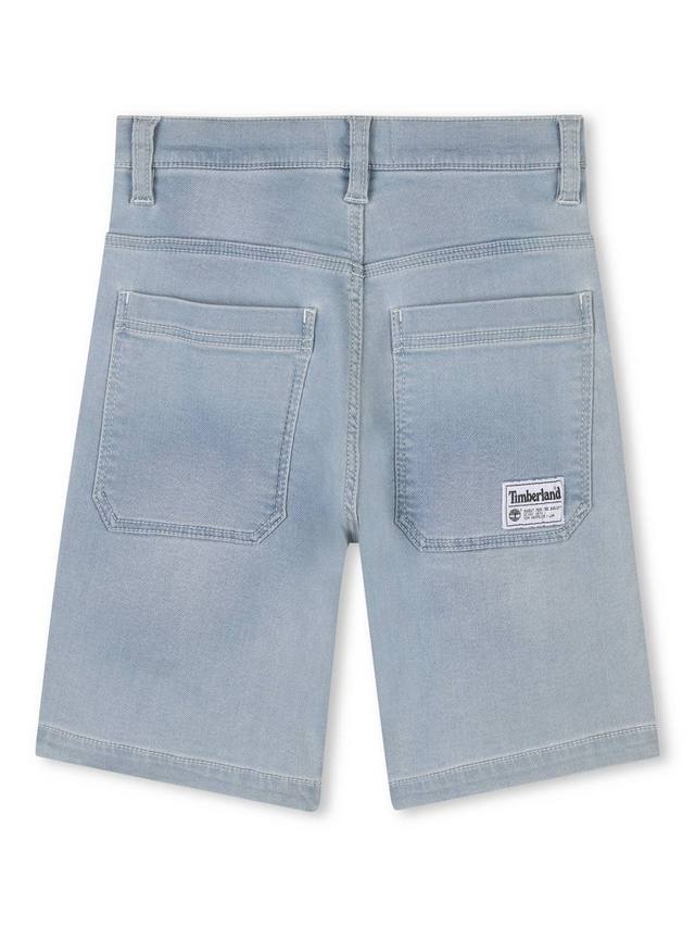 Детские бермуды свободного кроя из денима Timberland, Bleach Blue — фото 2