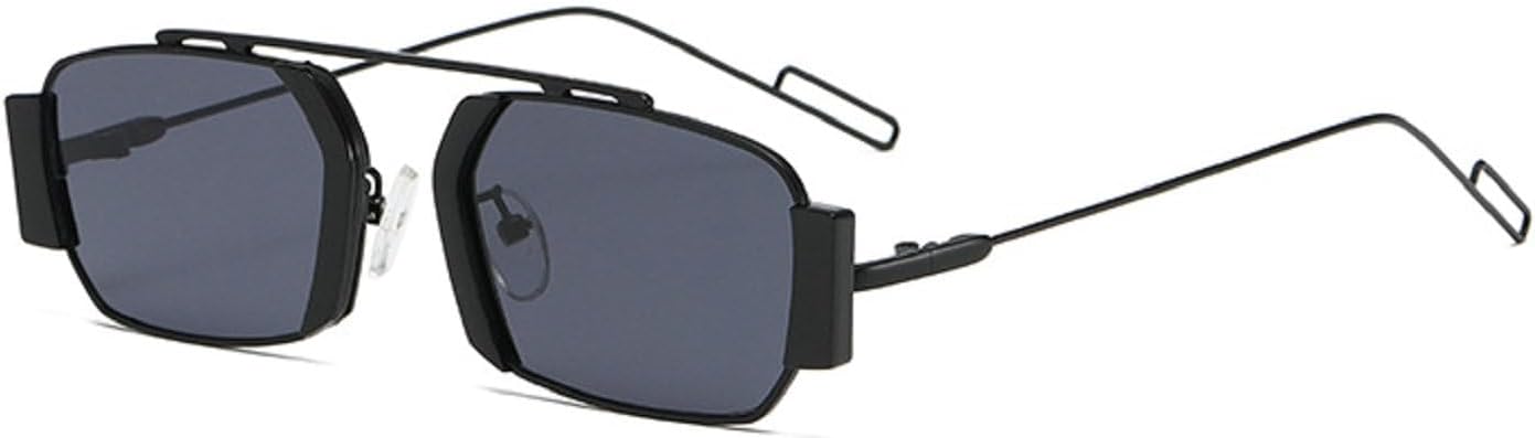 

Ретро-солнцезащитные очки в маленькой прямоугольной металлической оправе для женщин, модные солнцезащитные очки UV400 для мужчин, панк-солнцезащитные очки Melrose, Black