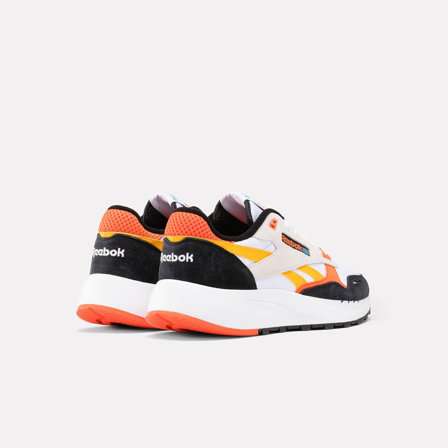 Мужские кроссовки Reebok Classic Leather 2400, белый/черный/оранжевый — фото 3
