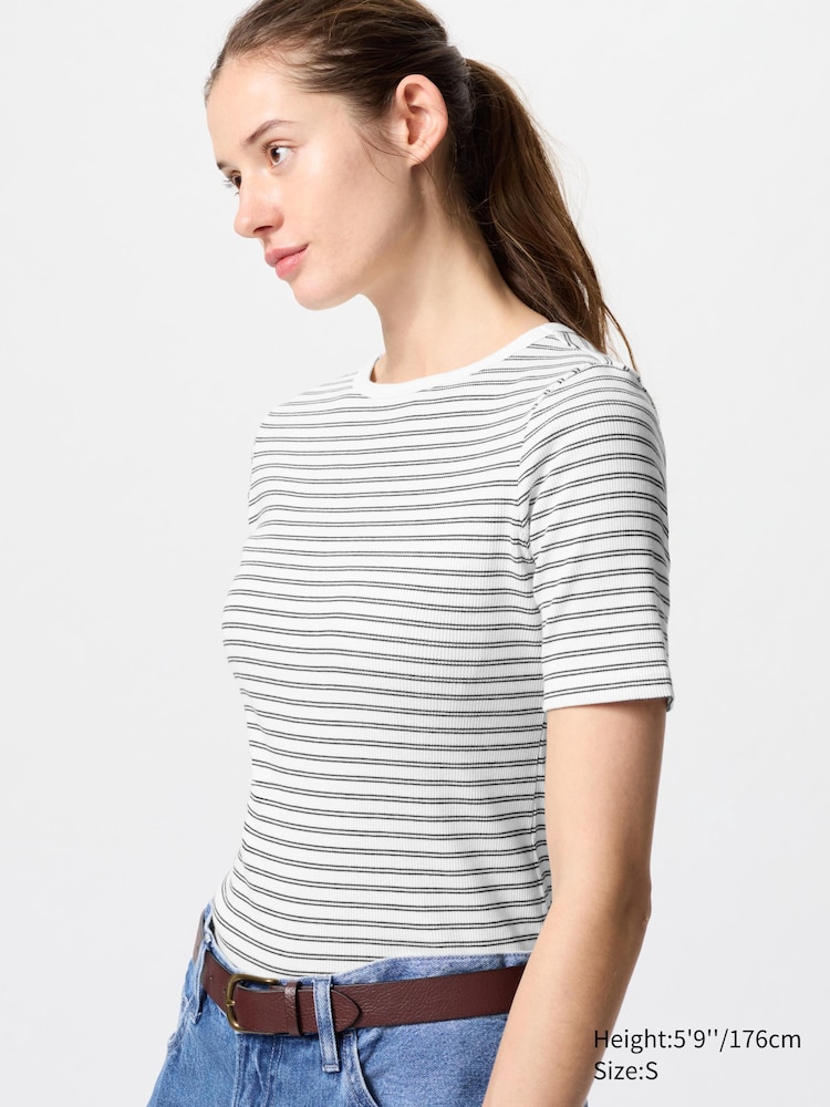 

Футболка с вырезом лодочкой Uniqlo, цвет 01 белый