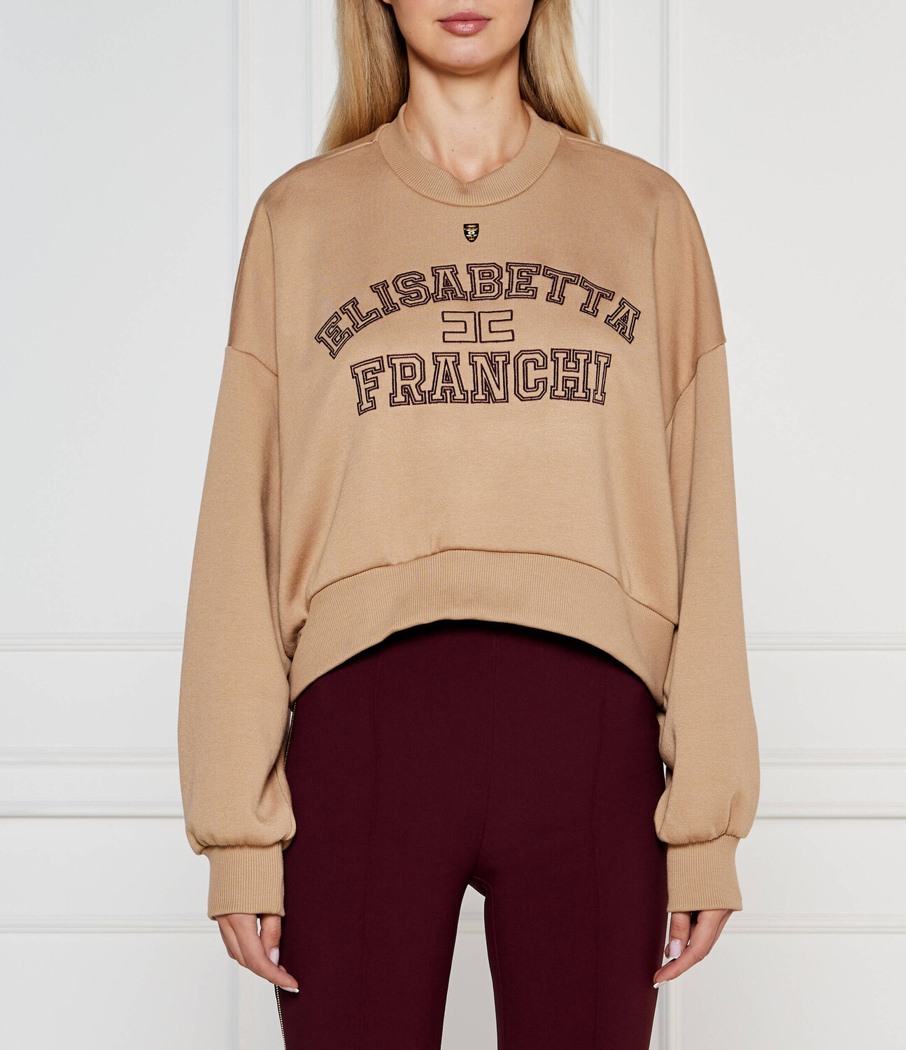 

Толстовка Elisabetta Franchi Oversize fit, кэмел