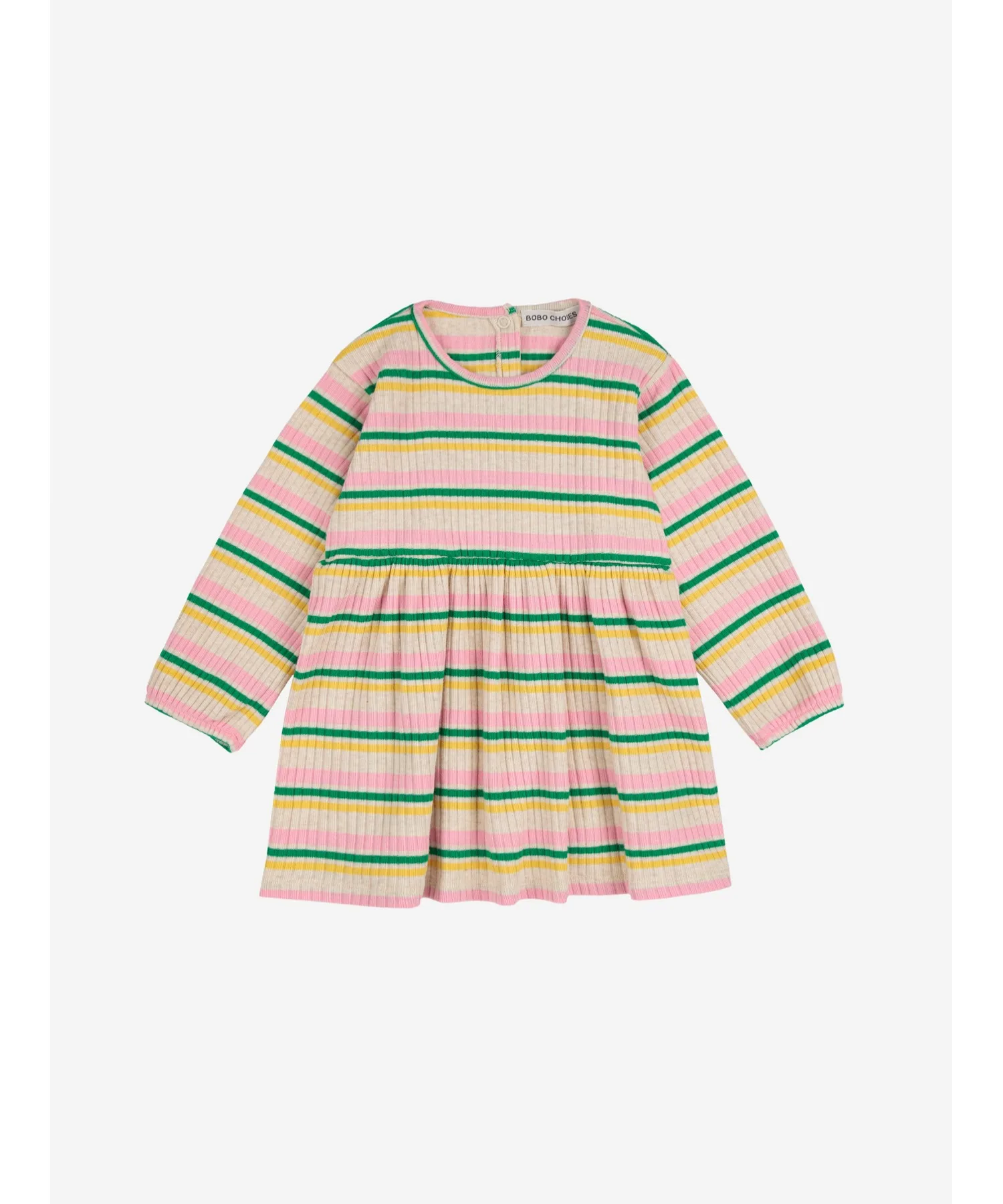 Детское платье полосками с вышивкой Bobo Choses Striped Dress разноцветное — фото 2