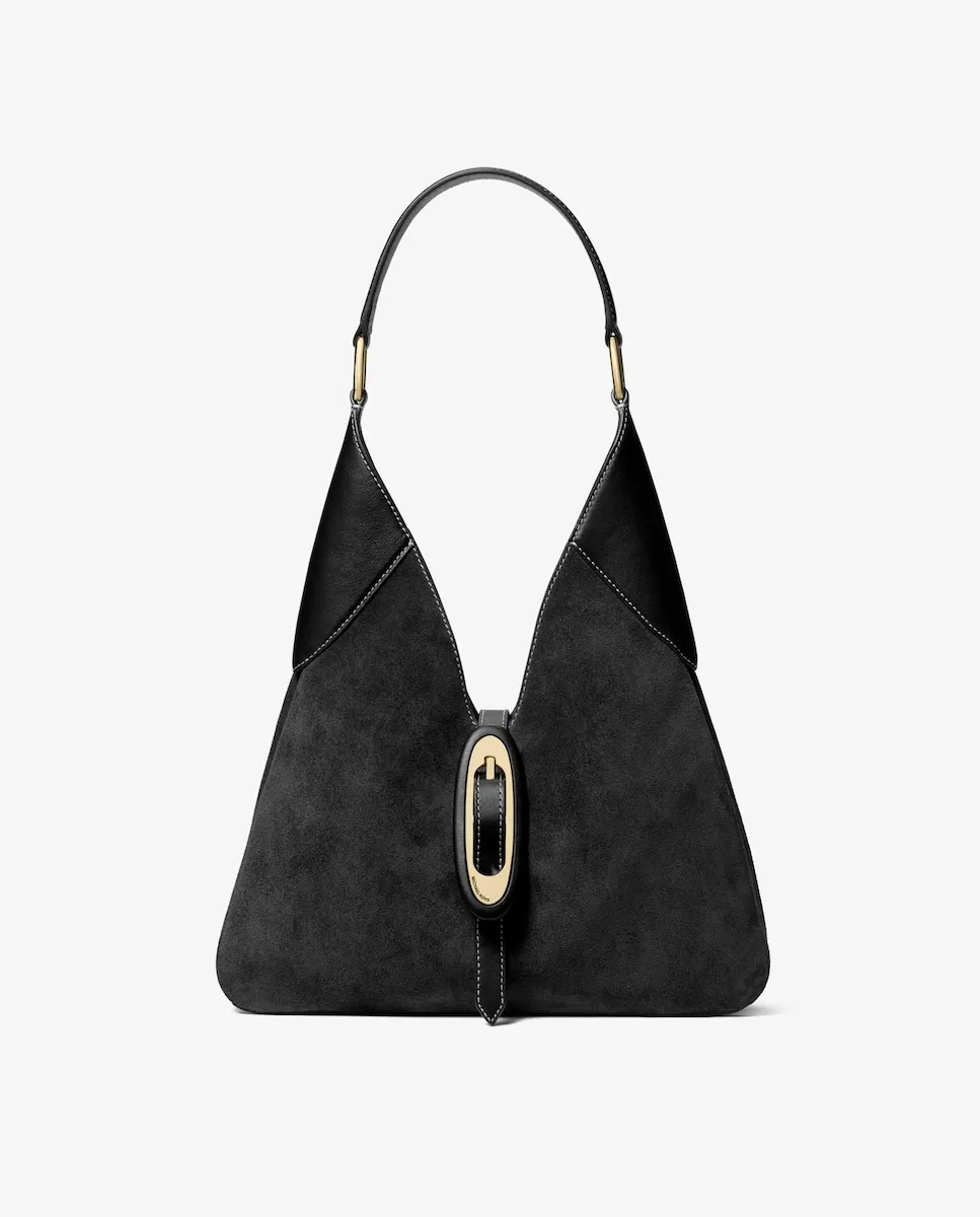 

Cornelia Средняя замшевая сумка-хобо Michael Michael Kors, черный