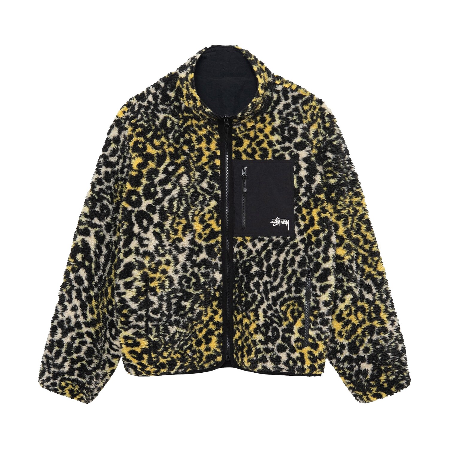 

Двусторонняя куртка Stussy Sherpa Желтый леопард