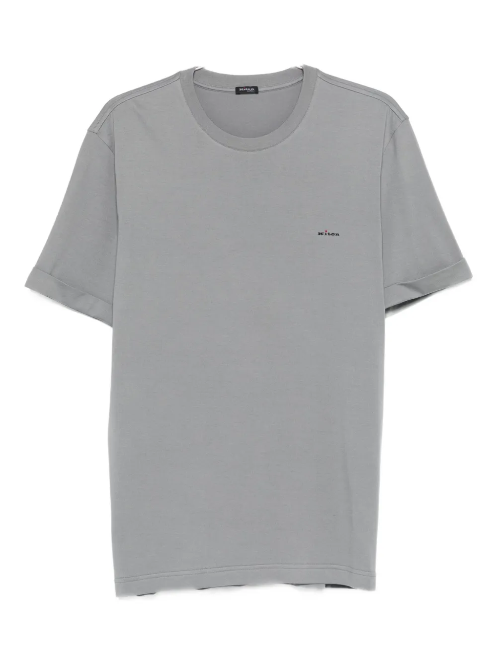 

Футболка с вышитым логотипом Kiton, серый