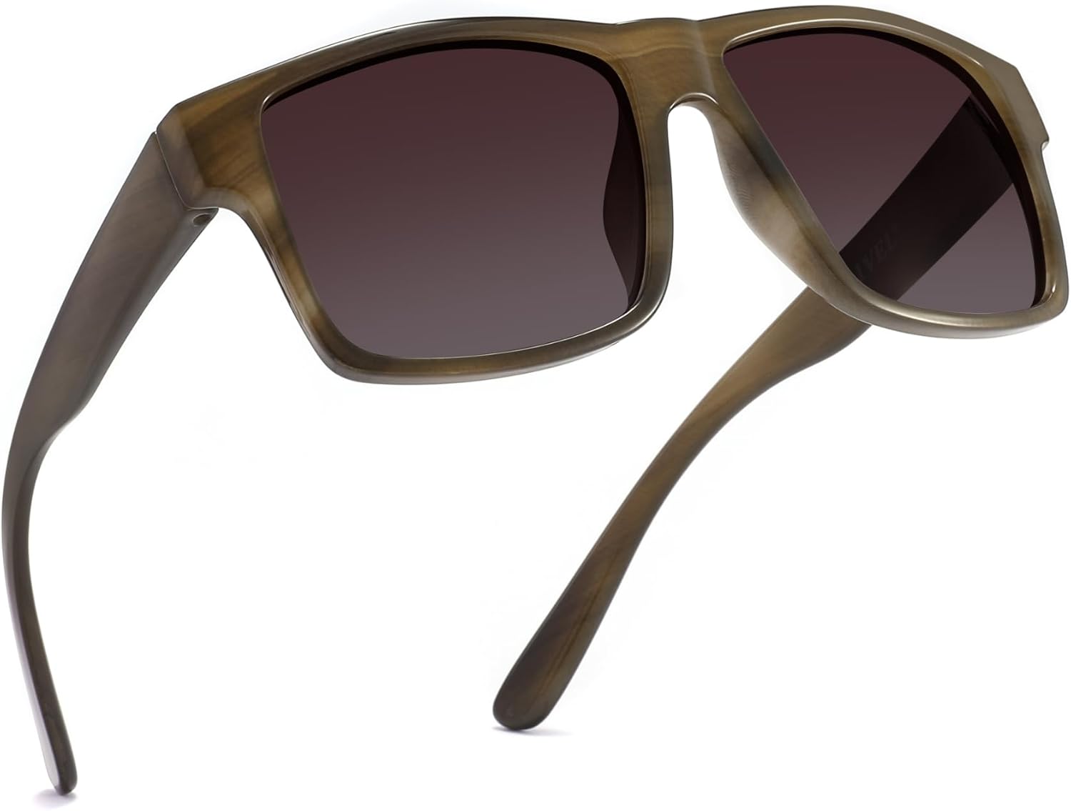 

Солнцезащитные очки XXL размера, очень большие, квадратные, 157 мм, поляризованные, для мужчин с большой широкой головой, TR90, легкие, UV400 PRIVEL, Polished Striped Brown | Polarized Grey Gradient