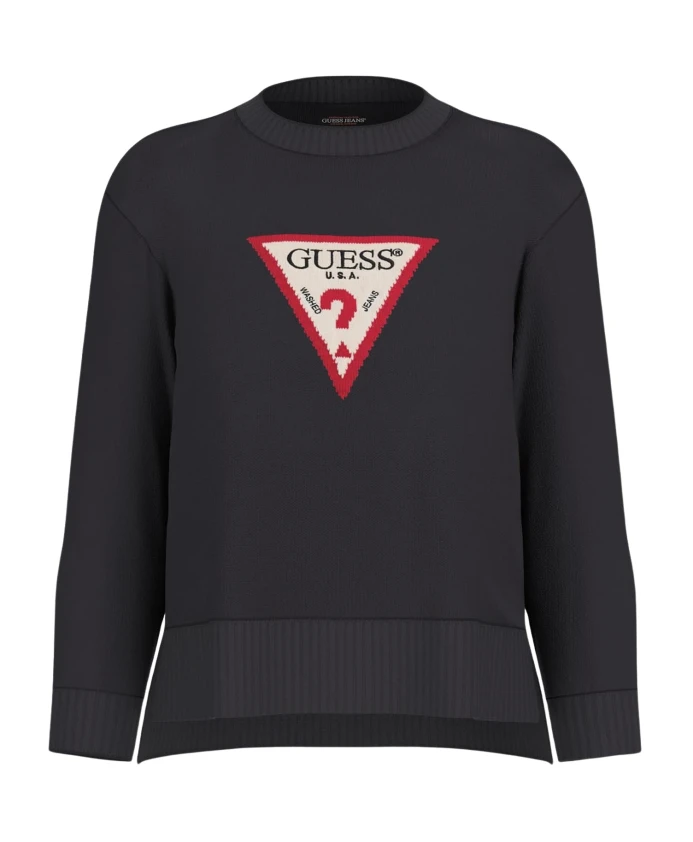 

Черный свитер с треугольным узором Guess, черный