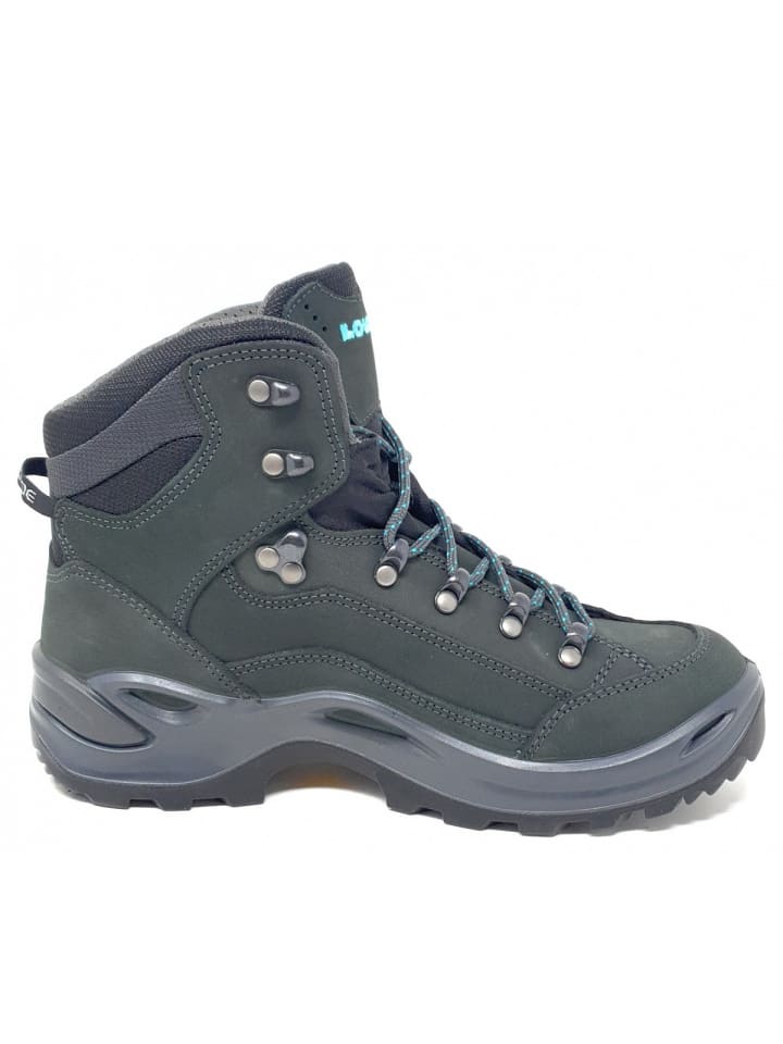 Ботинки женские LOWA Wanderstiefel Renegade GTX MId трекинговые на шнуровке, серый/голубой — фото 3