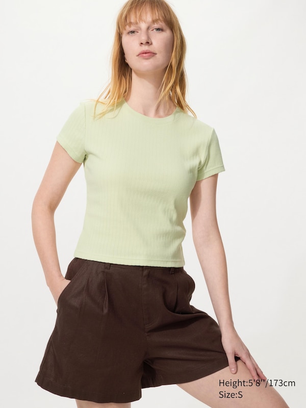

Мини-футболка рифленая Uniqlo, 50 light green, Зеленый, Мини-футболка рифленая Uniqlo, 50 light green