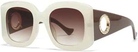 

Солнцезащитные очки 2026 года в форме квадратной оправы большого размера для женщин и мужчин, в винтажном панк-стиле, модные, с крупной оправой, элегантные MTZJH, Beige Tea