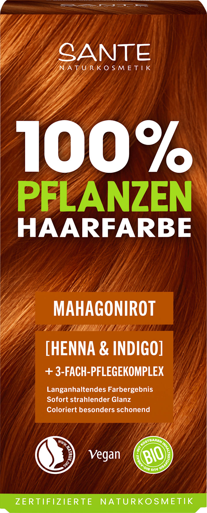 

Краска для волос SANTE NATURKOSMETIK Pflanzenhaarfarbe Mahagonirot, 100 g