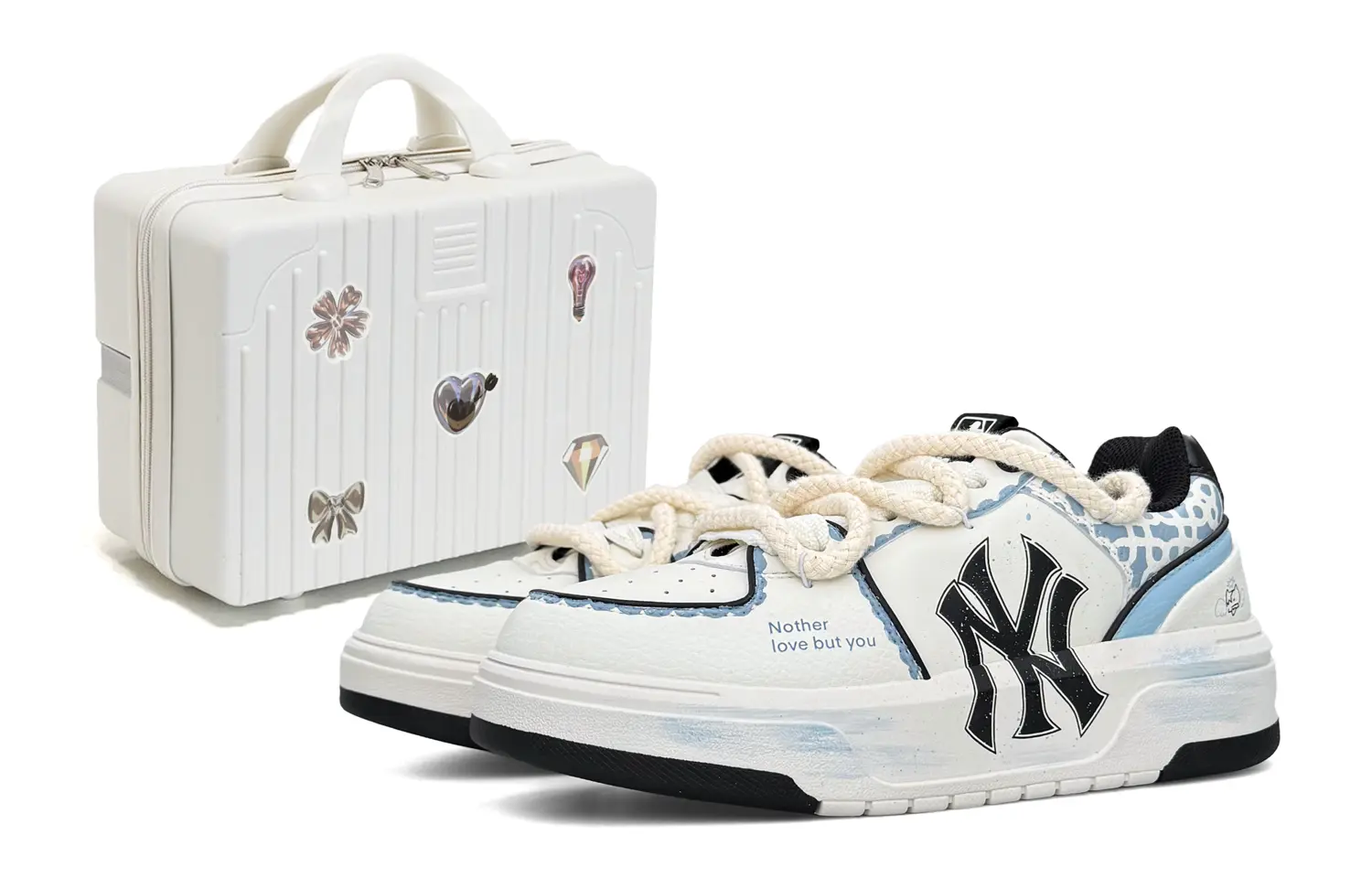 

Кроссовки MLB Chunky Liner Skateboarding Shoes Unisex Low-top Blue, белый