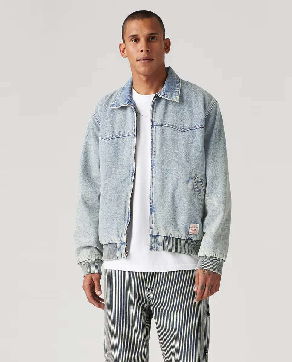 

Мужская однотонная хлопковая джинсовая куртка Levi's, светло-голубой
