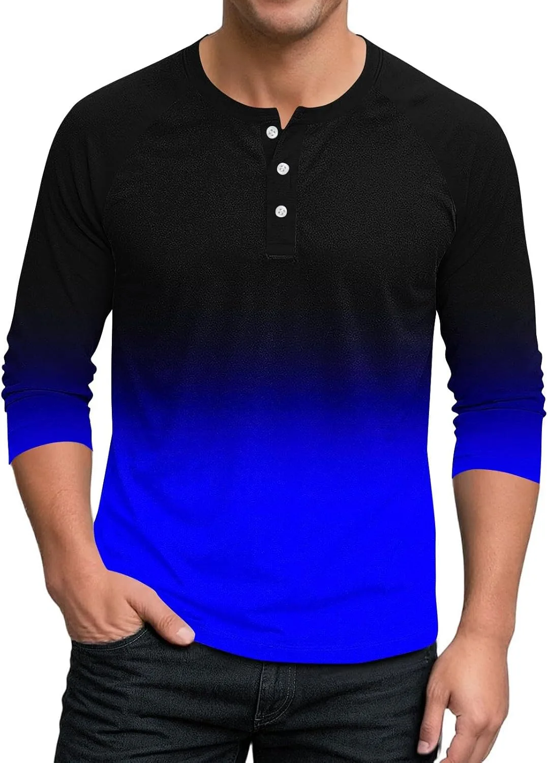 

Футболка Henley с градиентом и рукавом 3/4 Dovford