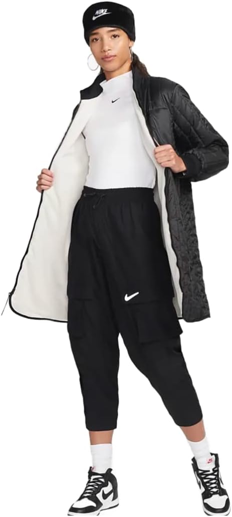 Женская куртка Nike с флисовой подкладкой, черный — фото 2