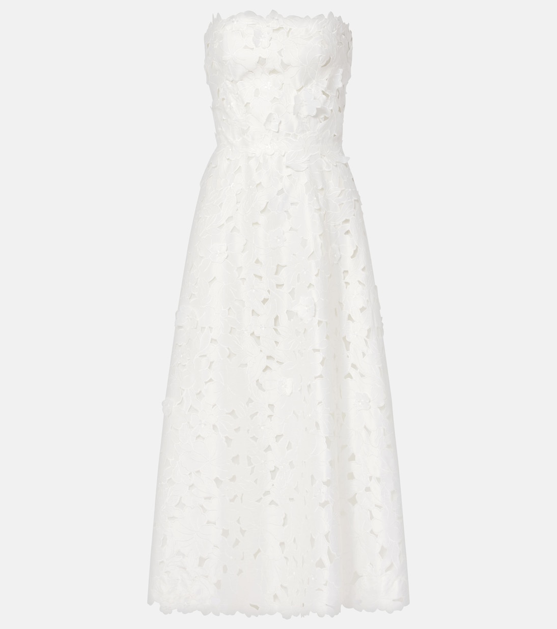 

Коктейльное платье Norina из атласного кружева Costarellos, Off-White