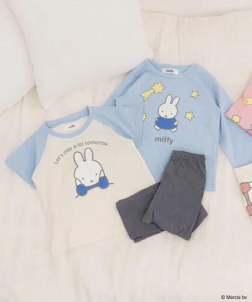 Комплект из 2 топов и брюк Miffy, хлопок, сакс-голубой