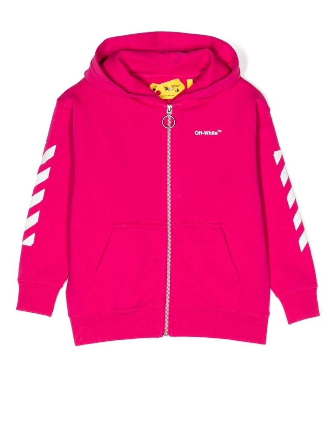 

Off-White Kids худи на молнии с логотипом Arrows и полосками Diag, розовый