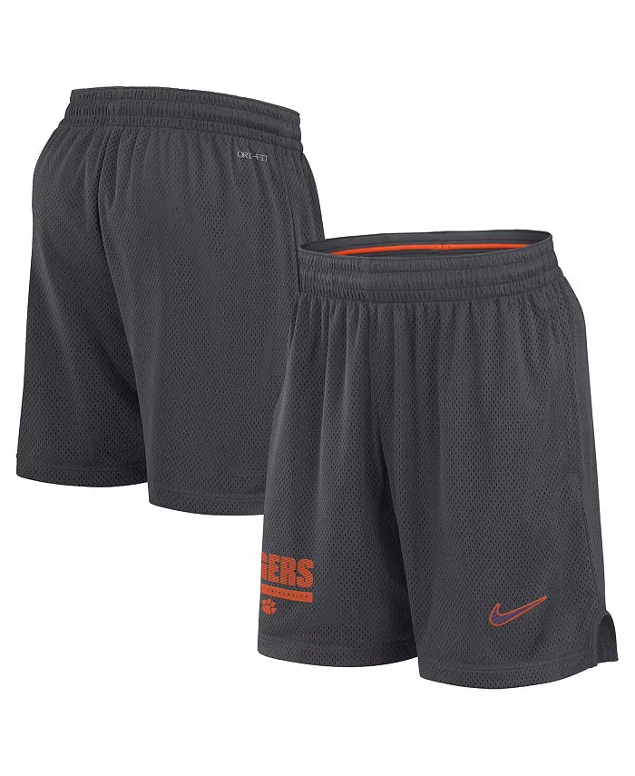 

Мужские шорты Clemson Tigers 2024 Sideline Mesh цвета антрацит Nike