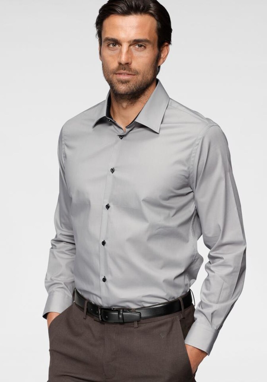 

Деловая рубашка BRUNO BANANI Regular fit Business Shirt, серый